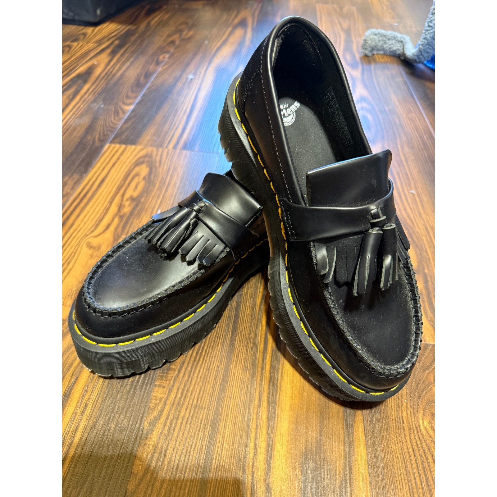 Dr Martens Adrian Leather Platform Tassel Loafers Size 9